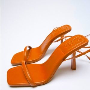 ✨Orange Zara Lace Up Heels✨